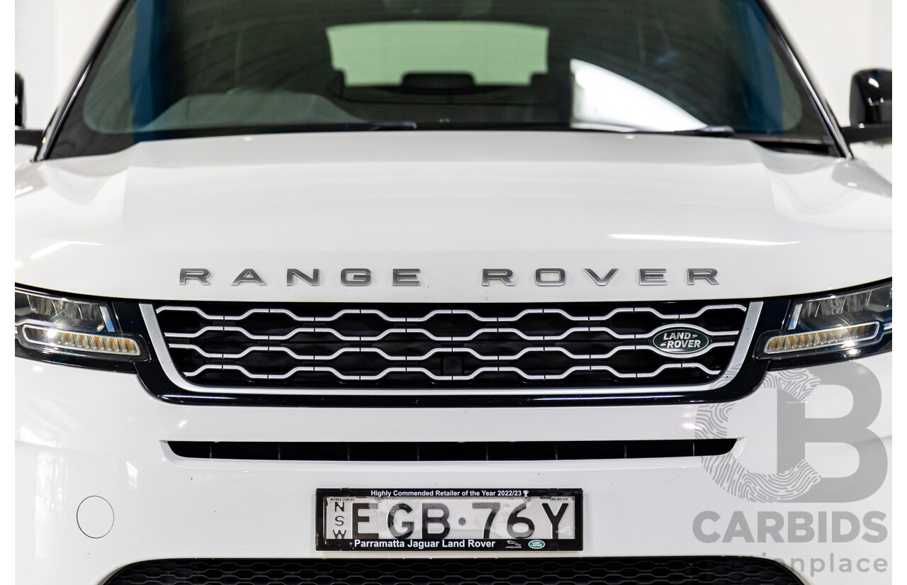01/2020 Range Rover Evoque D180 S (AWD) L551 132kW MY20.5 4d Wagon Fuji White/Santorini Black Roof Turbo Diesel 2.0L