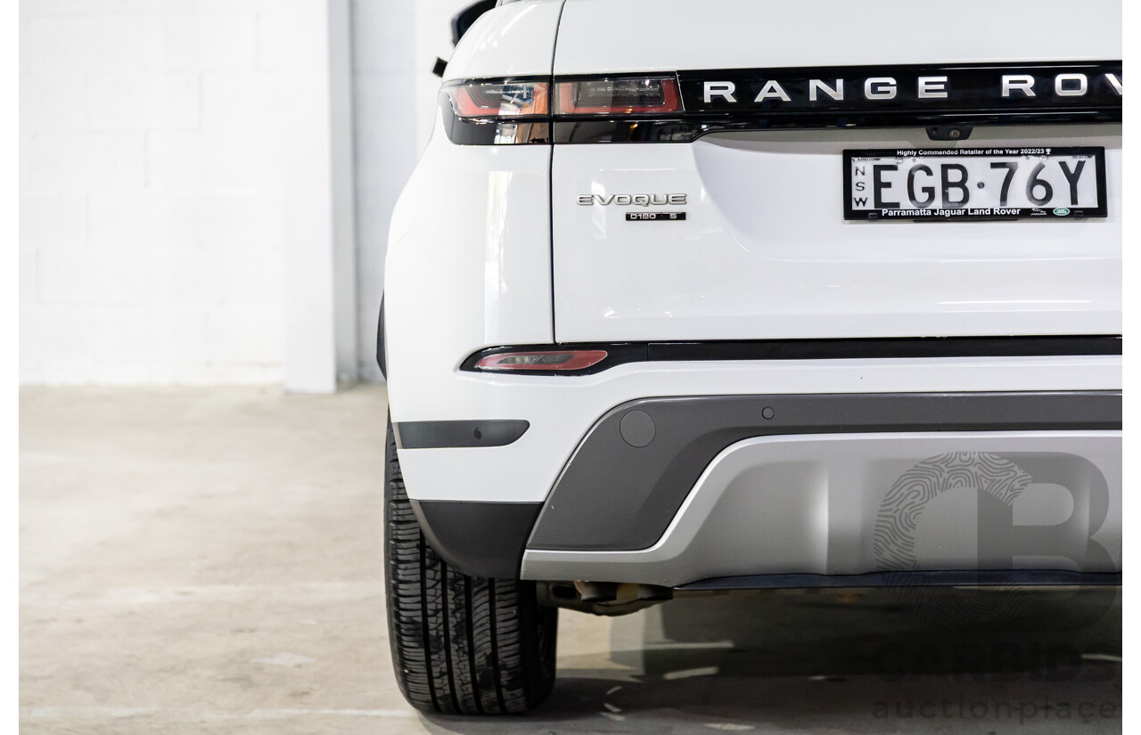 01/2020 Range Rover Evoque D180 S (AWD) L551 132kW MY20.5 4d Wagon Fuji White/Santorini Black Roof Turbo Diesel 2.0L