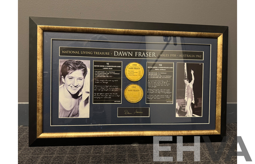 Dawn Fraser - National Living Treasure - Signed and Framed Memorabilia