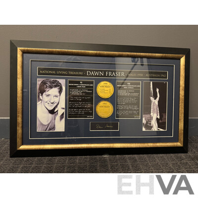 Dawn Fraser - National Living Treasure - Signed and Framed Memorabilia