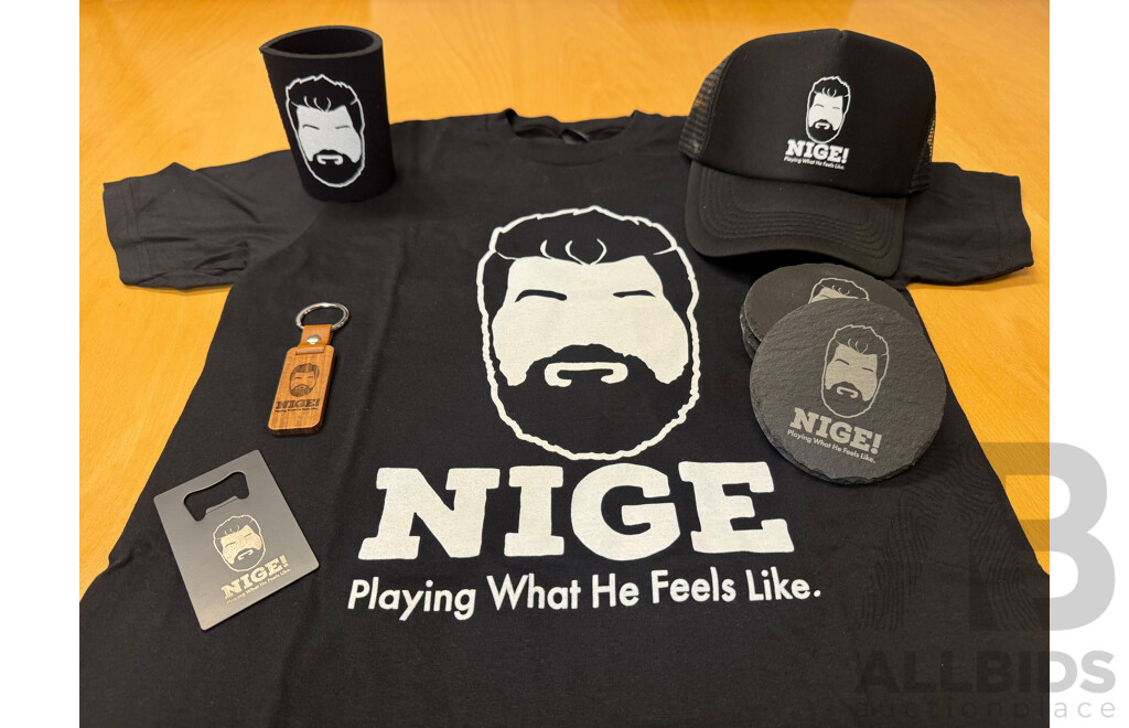 Set of NIGE! Merchandise