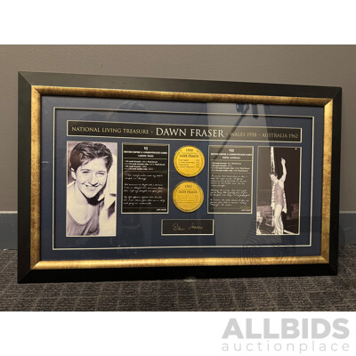 Dawn Fraser - National Living Treasure - Signed and Framed Memorabilia