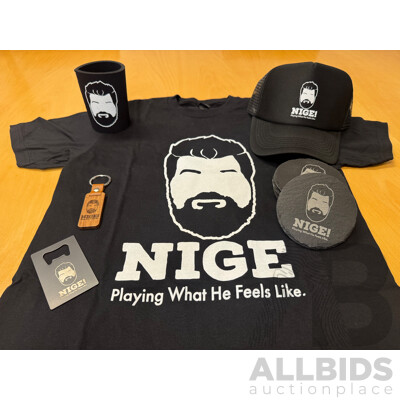 Set of NIGE! Merchandise