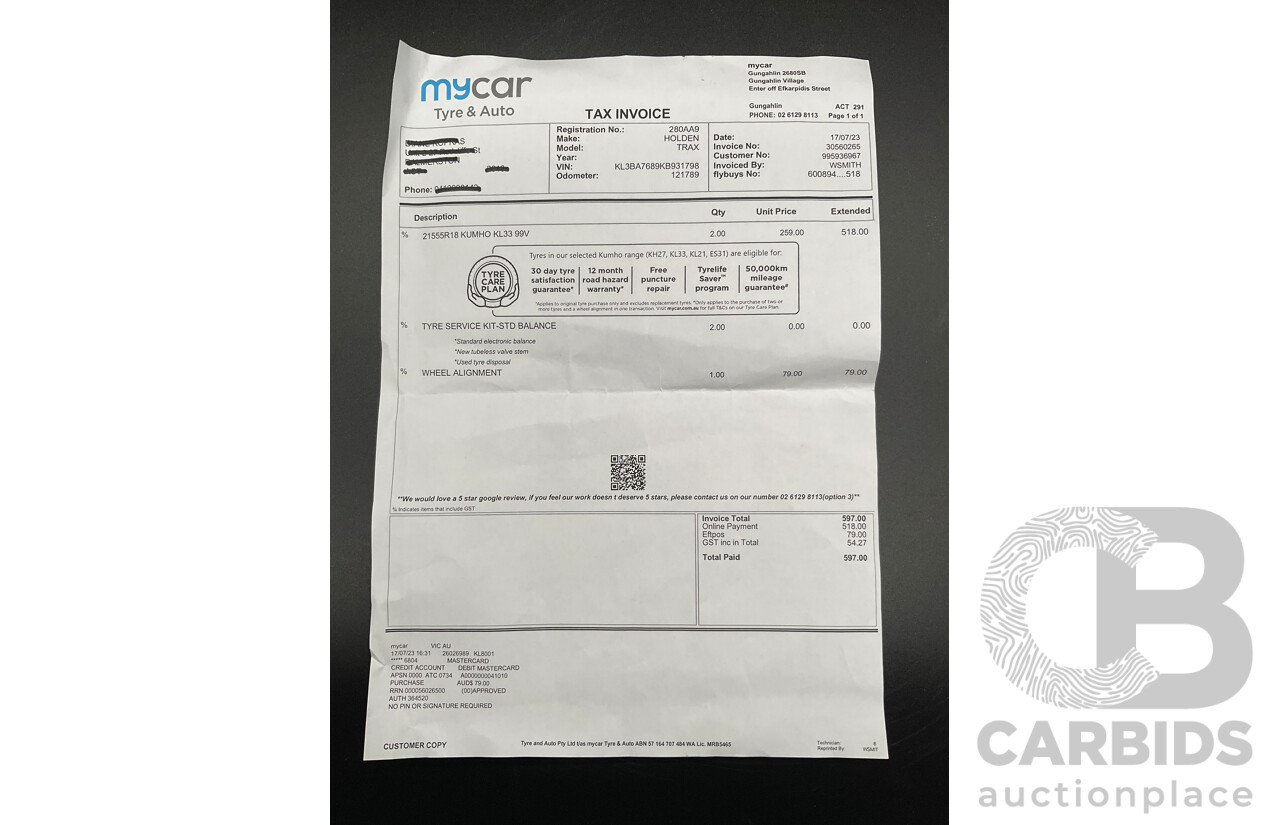 9/2019 Holden Trax LTZ (FWD) TJ MY20 4d Wagon Summit White Turbo 1.4L