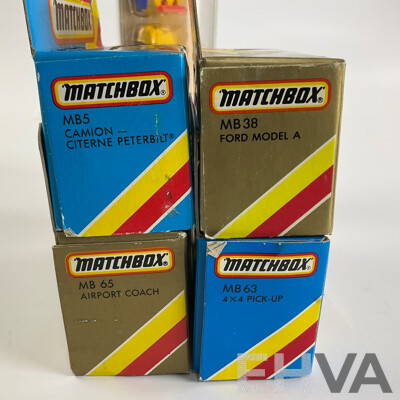 Matchbox Sydney 2000 Olympic Games Diecast Set with Collectors Model Bob Jane Pick Up, Ampol Tanker, Australian Airlines Bus, Smiths Chips Truck