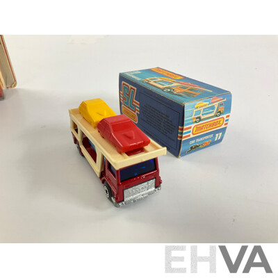 Vintage Matchbox 75 Car Transporter and Snorkel Fire Engine