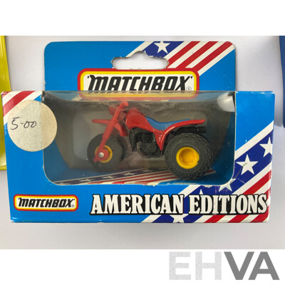 Vintage Matchbox Motorcycles and NASCAR Including Days of Thunder Cole Trickle Chevrolet Lumina, Harley Davidson Sportster, P.M.G, Trike