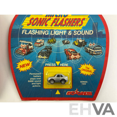 Four Vintage Majorette Micro Sonic Flashers