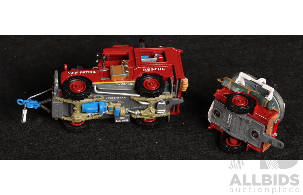 Vintage Matchbox Models of Yesteryear 1952 Land Rover Rescue Vehicle and Trailer