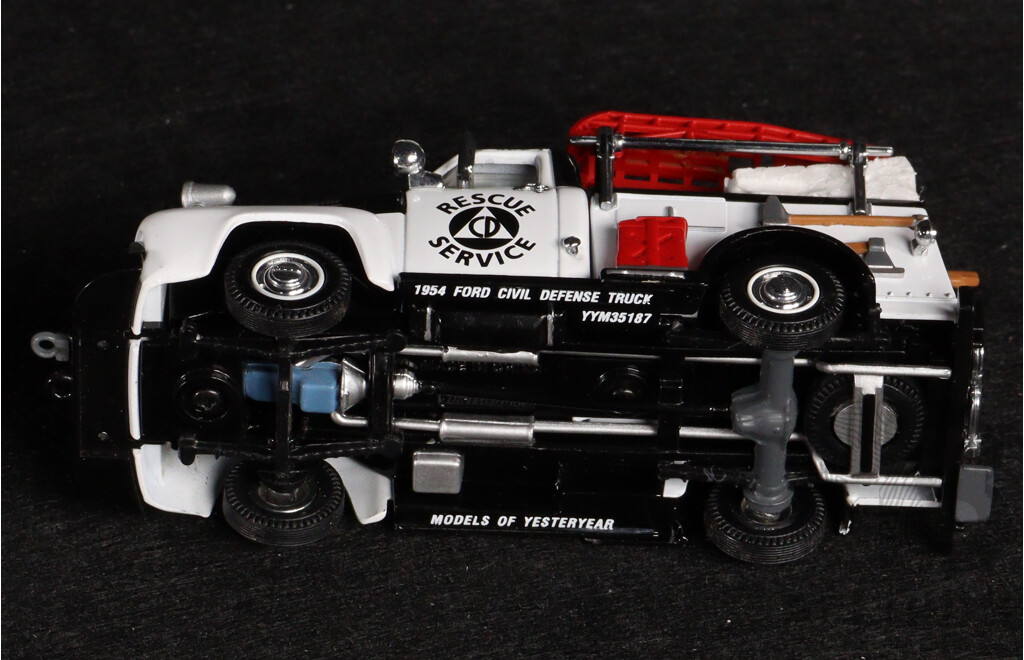 Two Vintage Matchbox Models of Yesteryear 1954 Ford Civil Defense Truck and 1939 Bedford Water Tanker