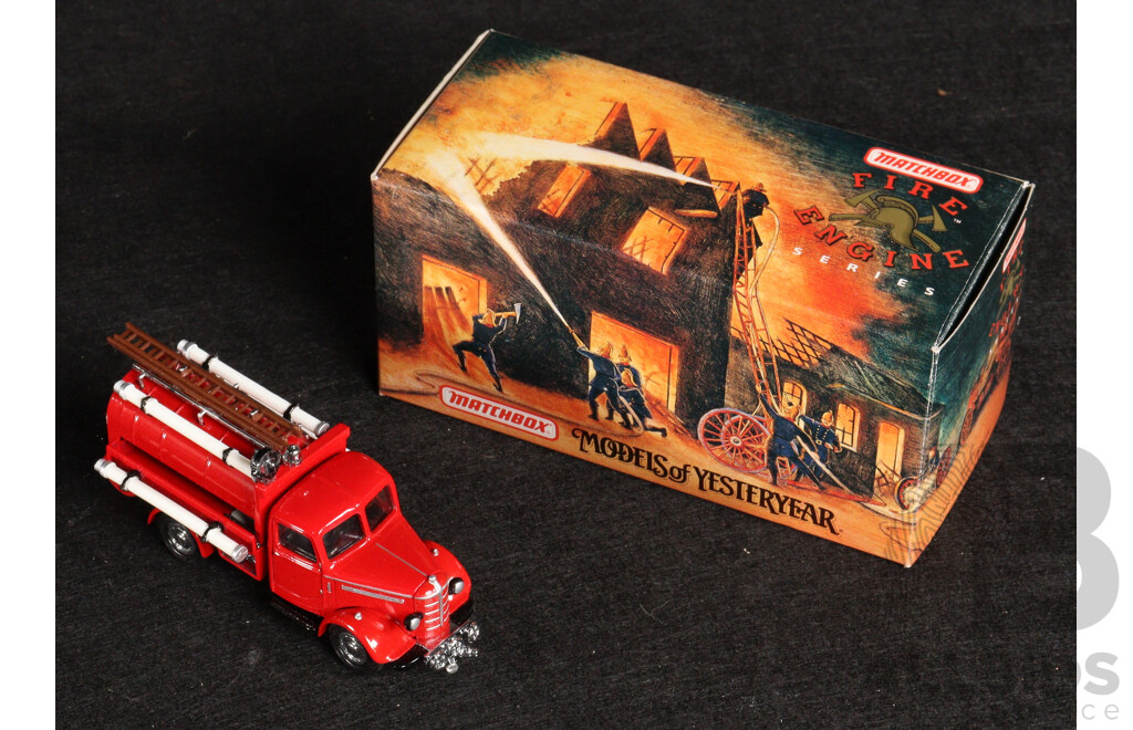 Two Vintage Matchbox Models of Yesteryear 1954 Ford Civil Defense Truck and 1939 Bedford Water Tanker