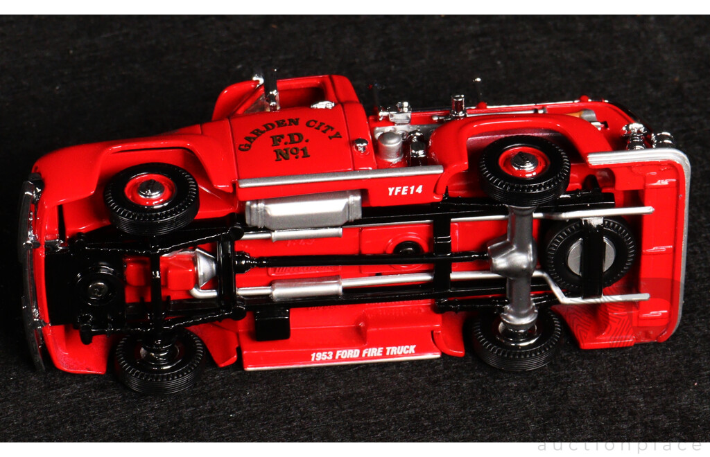 Two Vintage Matchbox Models of Yesteryear 1953 Ford F100 Garden City Fire Truck and 1950 Ford E83W Van