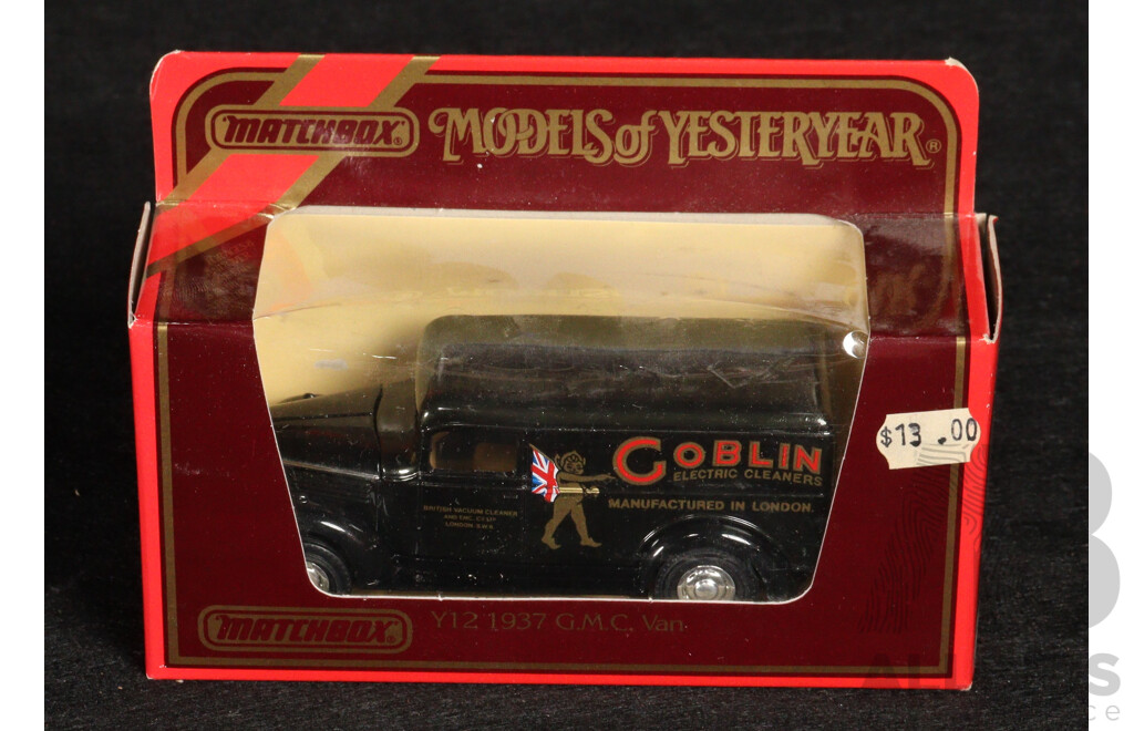 Five Vintage Matchbox Models of Yesteryear Including 1919 Walker Electric Van, 1922 Foden, 1920 AC Mack, 1930 Ford Model A 1937 GMC Van