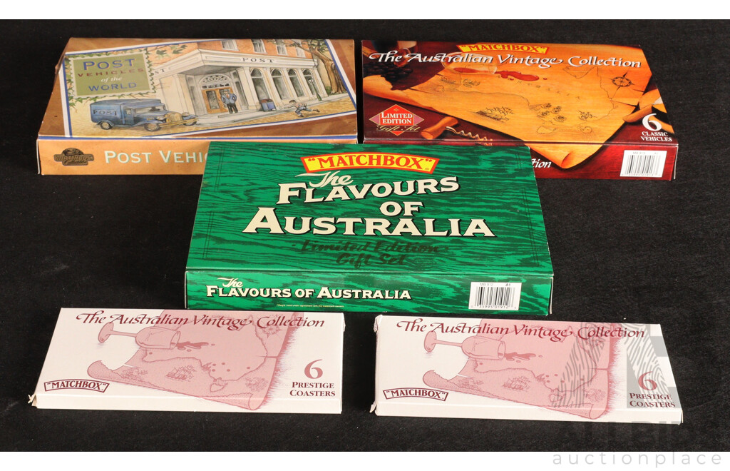 Vintage Matchbox Post Vehicles of the World, Flavours of Australia, Australian Vintage Collection with Coasters
