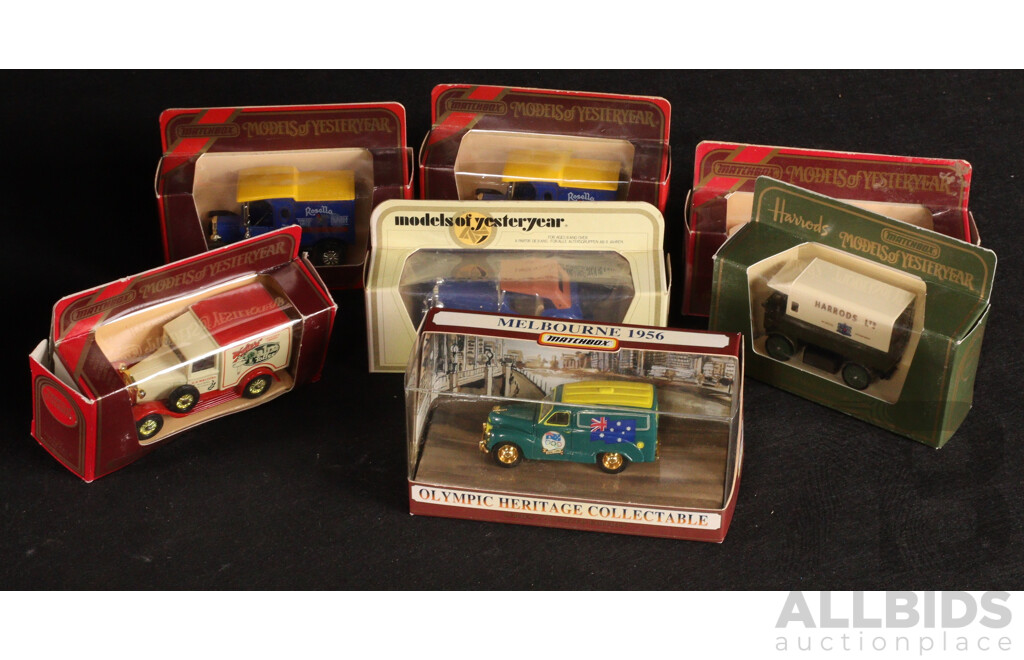Vintage Matchbox Models of Yesteryear Sports Cars and Promotional Trucks