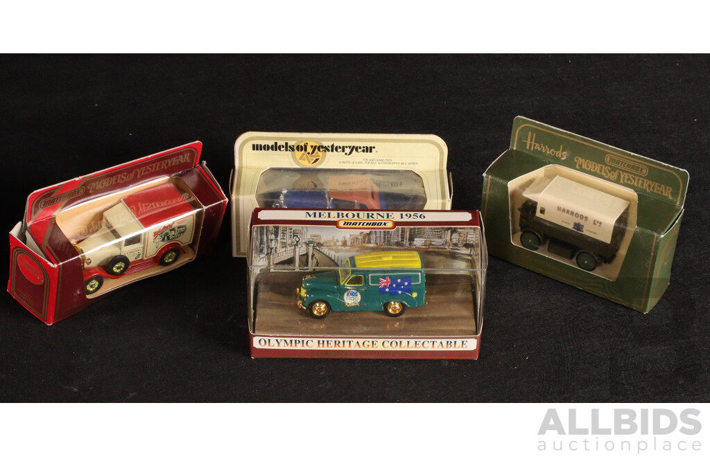 Vintage Matchbox Models of Yesteryear Sports Cars and Promotional Trucks