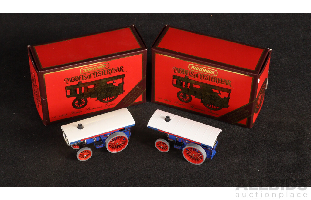 Vintage Matchbox Models of Yesteryear 1905 Fowler Showman's Engine(2) 1905 Busch Self Propelled Fire Engine