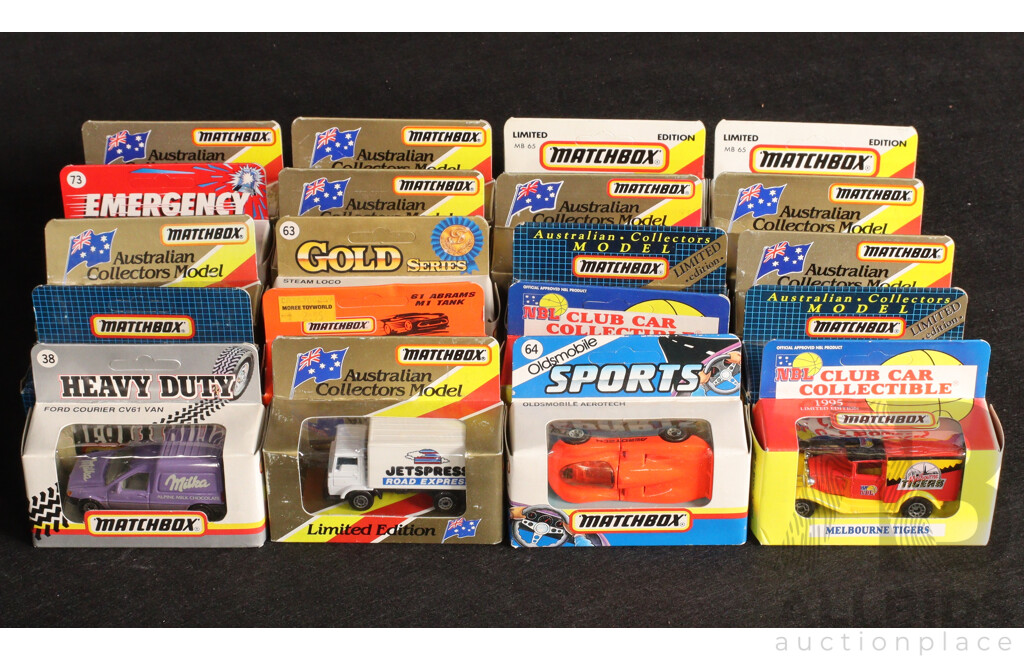 Collection of Vintage Boxed Matchbox Australian Collector's Models, Collectors Models, Heavy Duty, NBL Club Cars Emergency
