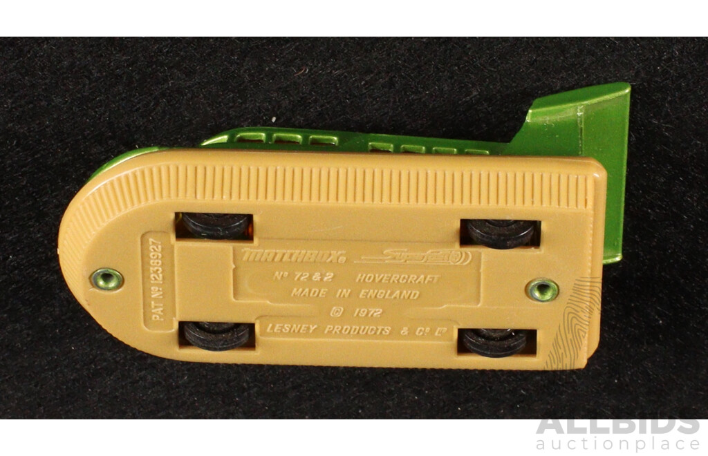 Vintage Matchbox 75 Vehicles Including Big Bull, Cattle Truck, Police Patrol, Hovercraft, Dump Truck Box