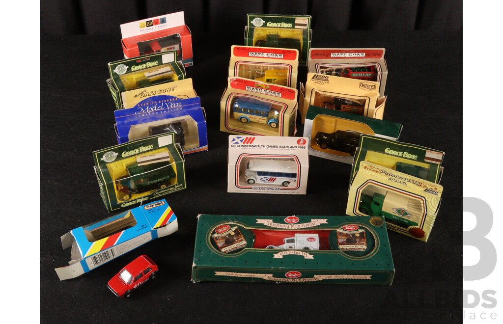 Collection of Diecast Lledo Days Gone Promotional Trucks, Grace Brothers and Mathew Walker Trucks