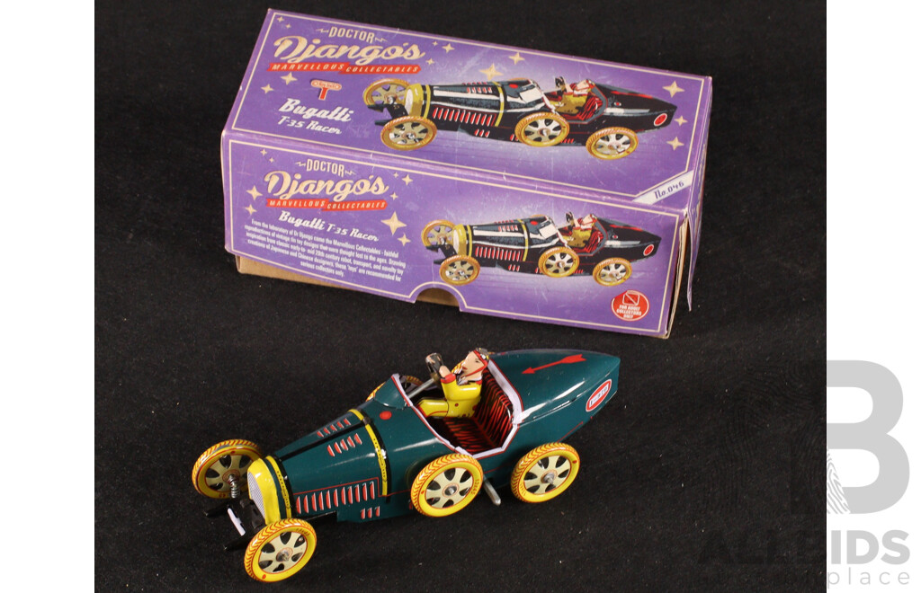 Collection of Diecast Vehicles Including Hot Wheels Crack Ups, Burago, Majorette, Pressed Steel Bugatti