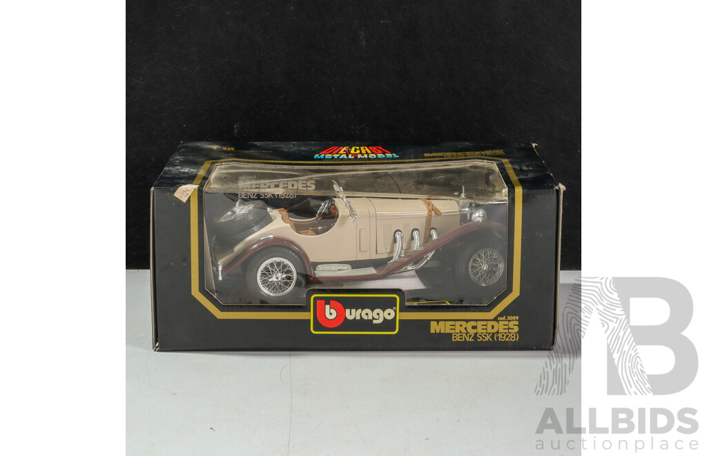 Vintage Burago Diecast 1928 Mercedes Benz SSK 1:18 Scale