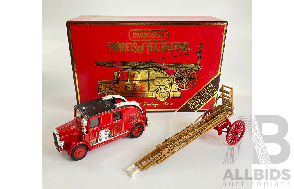 Vintage Matchbox Models of Yesteryear Special Edition 1936 Leyland Cub Fire Engine FK-7