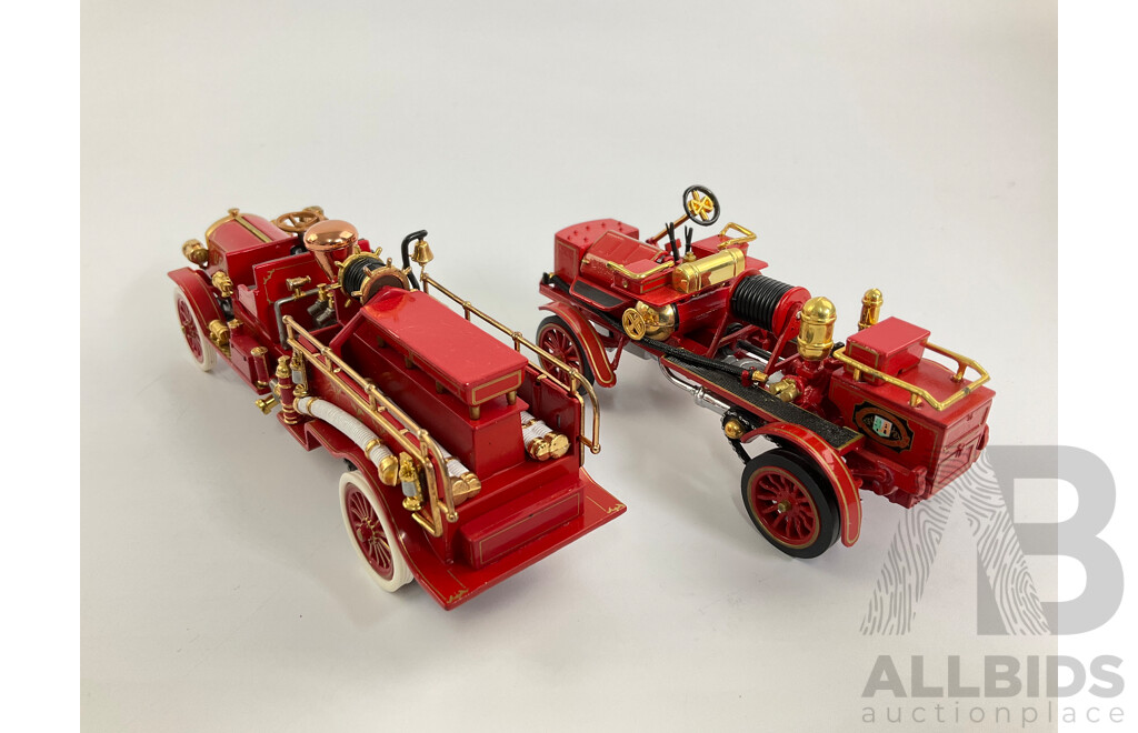 Vintage Matchbox Models of Yesteryear Fire Engine Series 1904 Merryweather and 1911 Mack Fire Engine