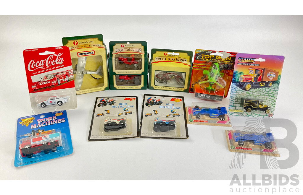 Australia Post Heritage Series Vehicles, Majorette F1, Work Machines Diecast Pepsi Truck, Coca Cola Porsche, Mini Motorbikes, Delivery Truck