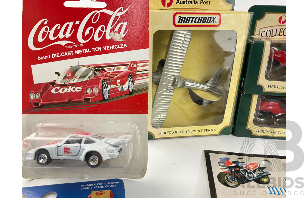 Australia Post Heritage Series Vehicles, Majorette F1, Work Machines Diecast Pepsi Truck, Coca Cola Porsche, Mini Motorbikes, Delivery Truck