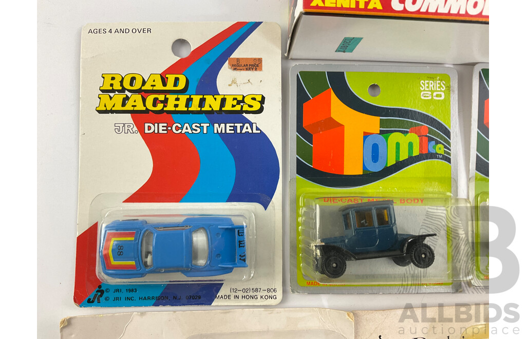 Vintage Xenita Holden VL Commodore Five Litre Power Grunt, Tomica Ford Model T and Police Weapons Team, Readers Digest Vintage Cars