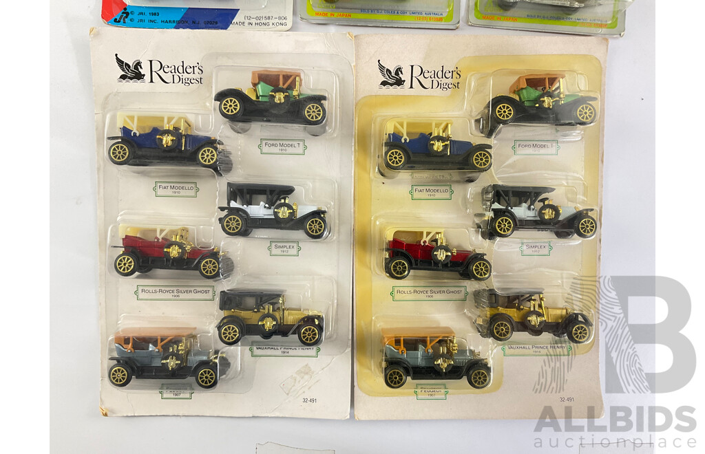 Vintage Xenita Holden VL Commodore Five Litre Power Grunt, Tomica Ford Model T and Police Weapons Team, Readers Digest Vintage Cars