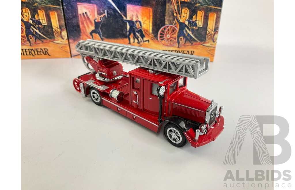 Matchbox Models of Yesteryear Fire Engine Series 1933 Cadillc Fire Wagon and 1932 Mercedes-Benz Ladder Truck
