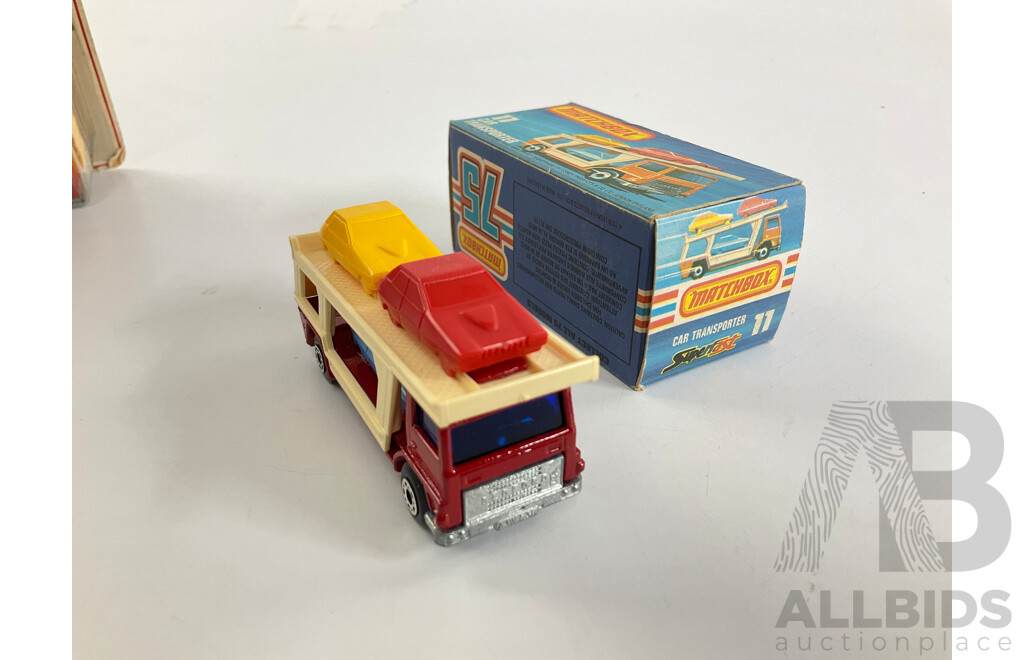 Vintage Matchbox 75 Car Transporter and Snorkel Fire Engine