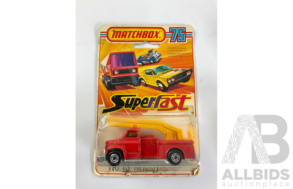 Vintage Matchbox 75 Car Transporter and Snorkel Fire Engine