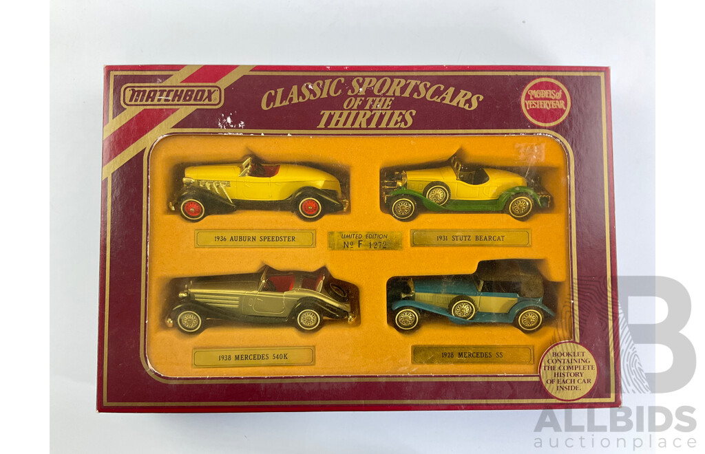 Vintage Matchbox Models of Yesteryear Classic Sports Cars of the Thirties Box Set