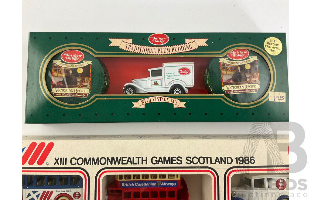 Vintage Lledo Models of Days Gone Hamleys Box Set, 1986 Commonwealth Games Box Set, Mathew Walker Plum Pudding Delivery Van