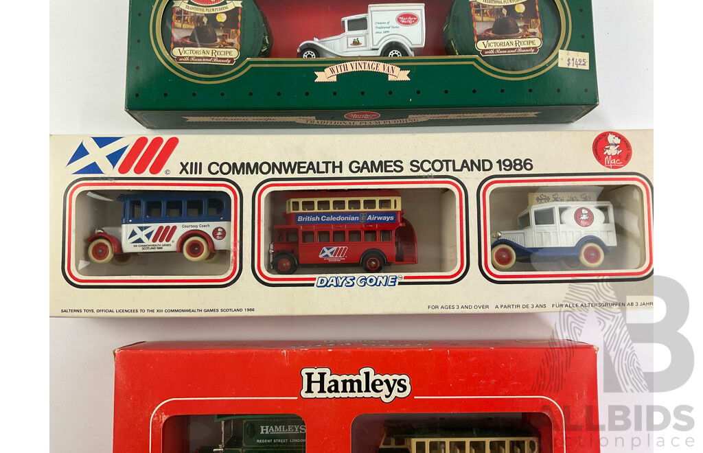 Vintage Lledo Models of Days Gone Hamleys Box Set, 1986 Commonwealth Games Box Set, Mathew Walker Plum Pudding Delivery Van