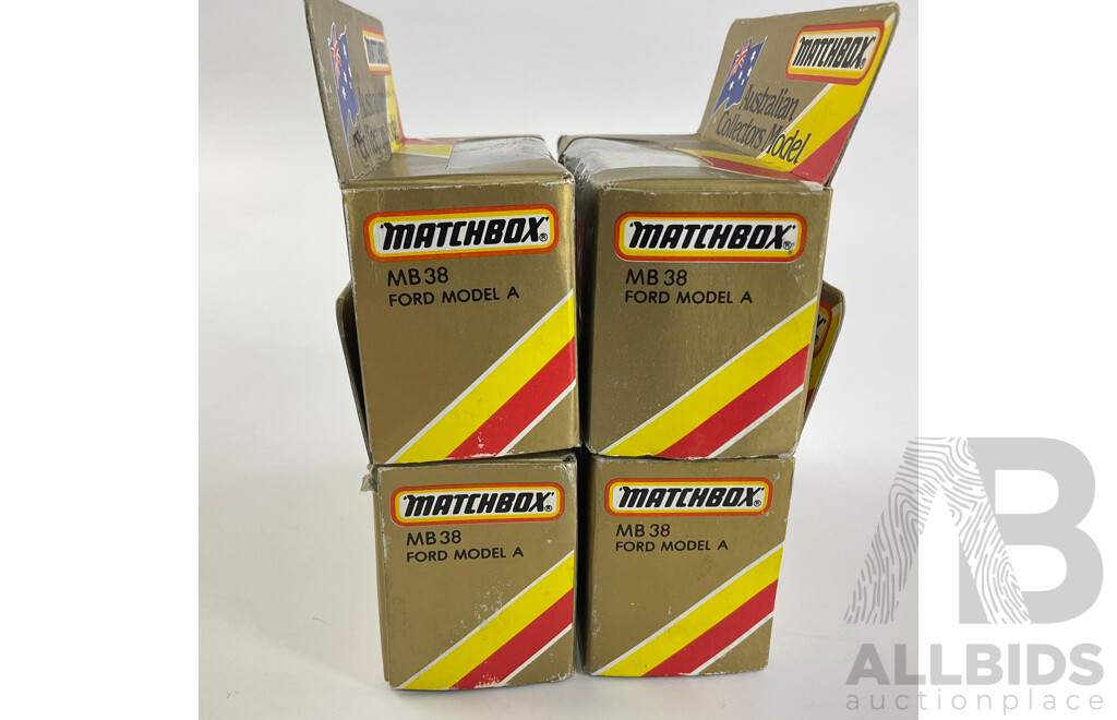 Four Matchbox Australian Collectors Edition Smiths Ford Model a Delivery Trucks