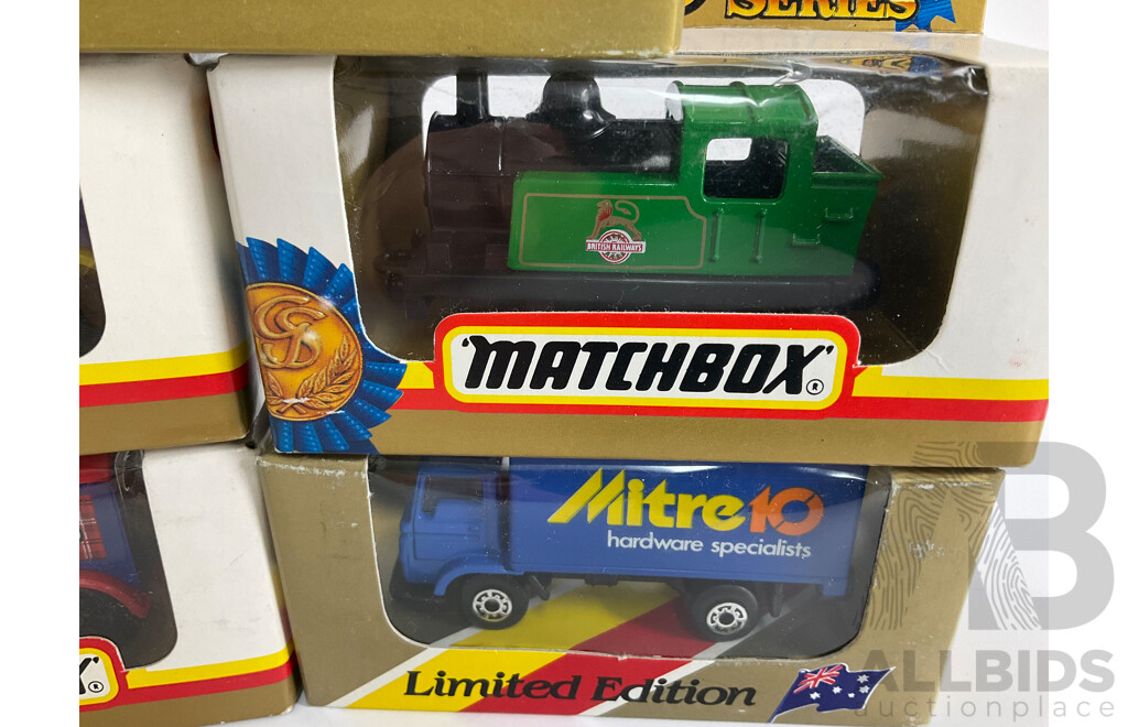 Matchbox Australian Collectors Model and Gold Vehicles Including Delivery Trucks and Locomotives
