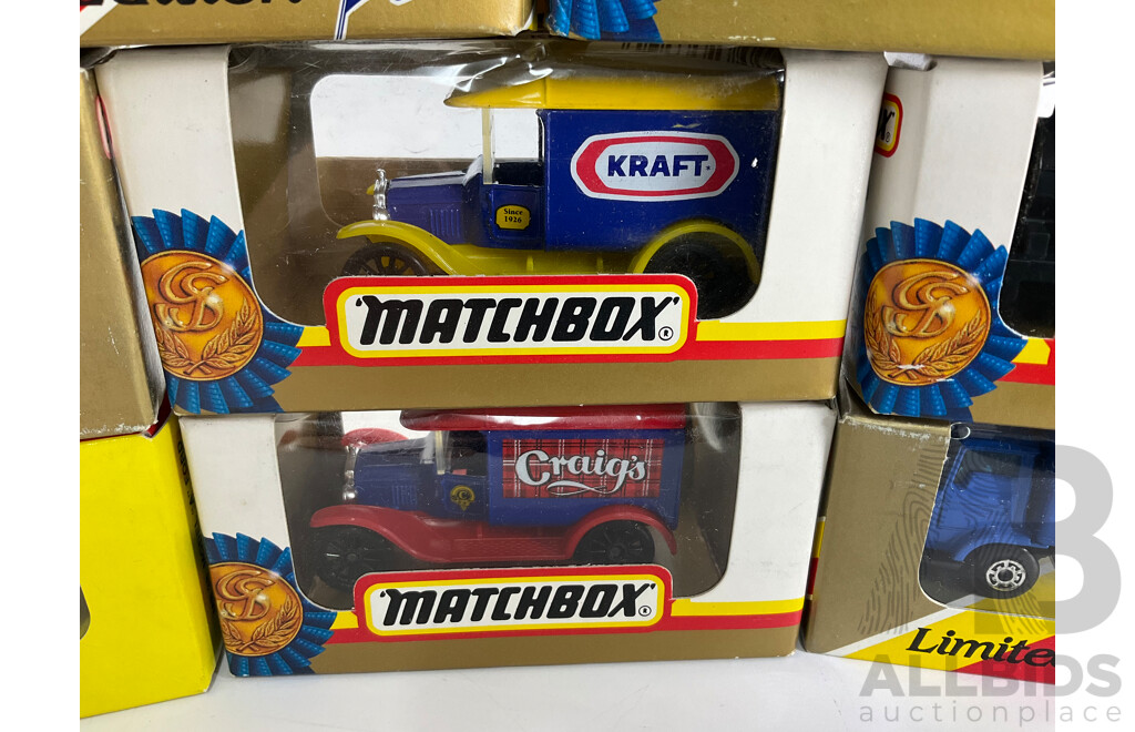 Matchbox Australian Collectors Model and Gold Vehicles Including Delivery Trucks and Locomotives