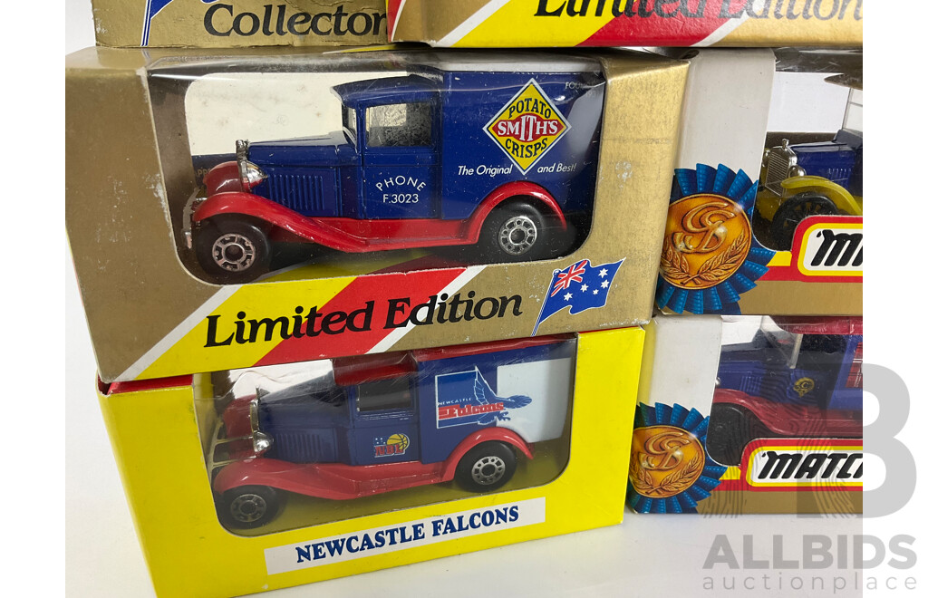 Matchbox Australian Collectors Model and Gold Vehicles Including Delivery Trucks and Locomotives