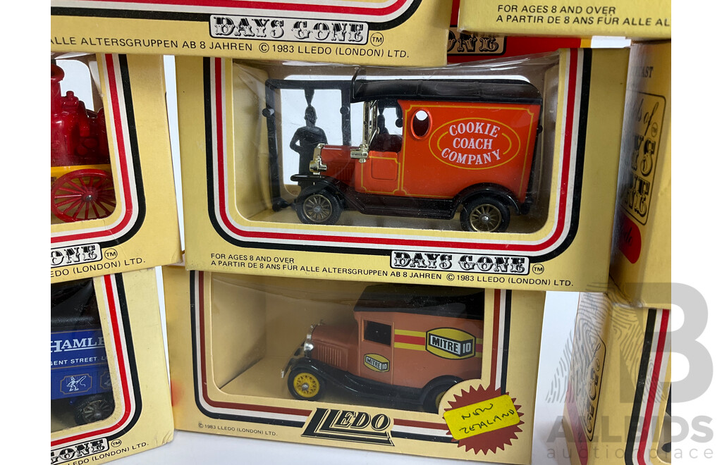 Collection of Lledo Days Gone Diecast Vehicles Including Trucks, Buses and Horse Drawn Carriages