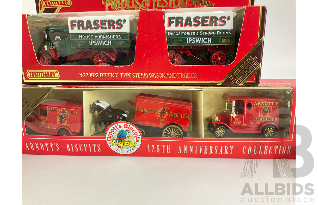 Vintage Matcbox Convoy Scania CY16 Mica Members, DAF CY25 Team Suzuki Pepsi, Models of Yesteryear 1922 Foden Steam Wagon, Arnott's Delivery Vehicles, Aussie Road Rig