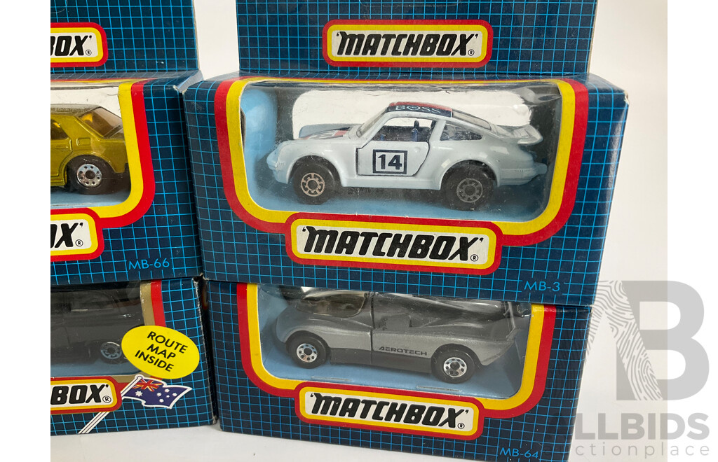 Vintage Matchbox Vehicles Including Porsche, Rolls Royce, Oldsmobile Aerotech, London Taxi