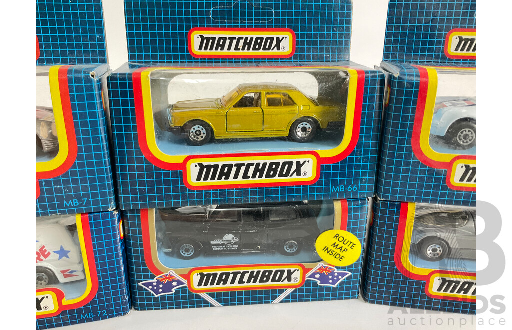 Vintage Matchbox Vehicles Including Porsche, Rolls Royce, Oldsmobile Aerotech, London Taxi