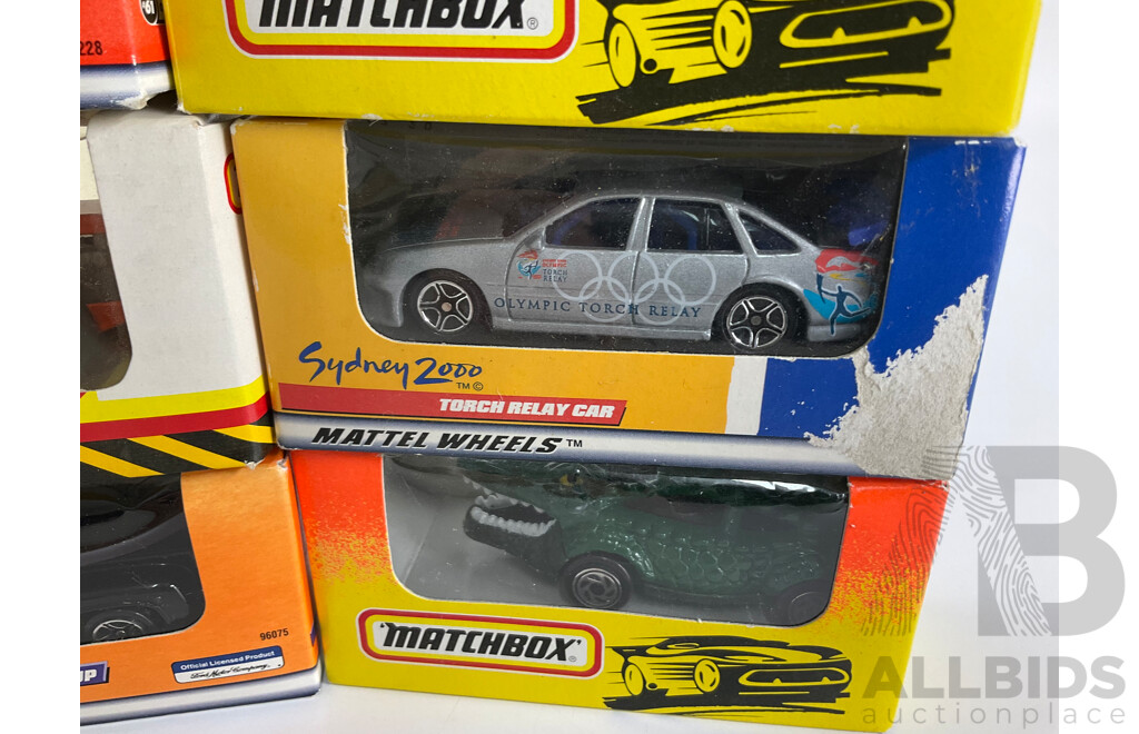 Vintage Matchbox Vehicles Including 1933 Ford Street Rod, Sydney 2000 Torch Relay Cars, 1956 Ford Pick Up, Volkswagen Bus