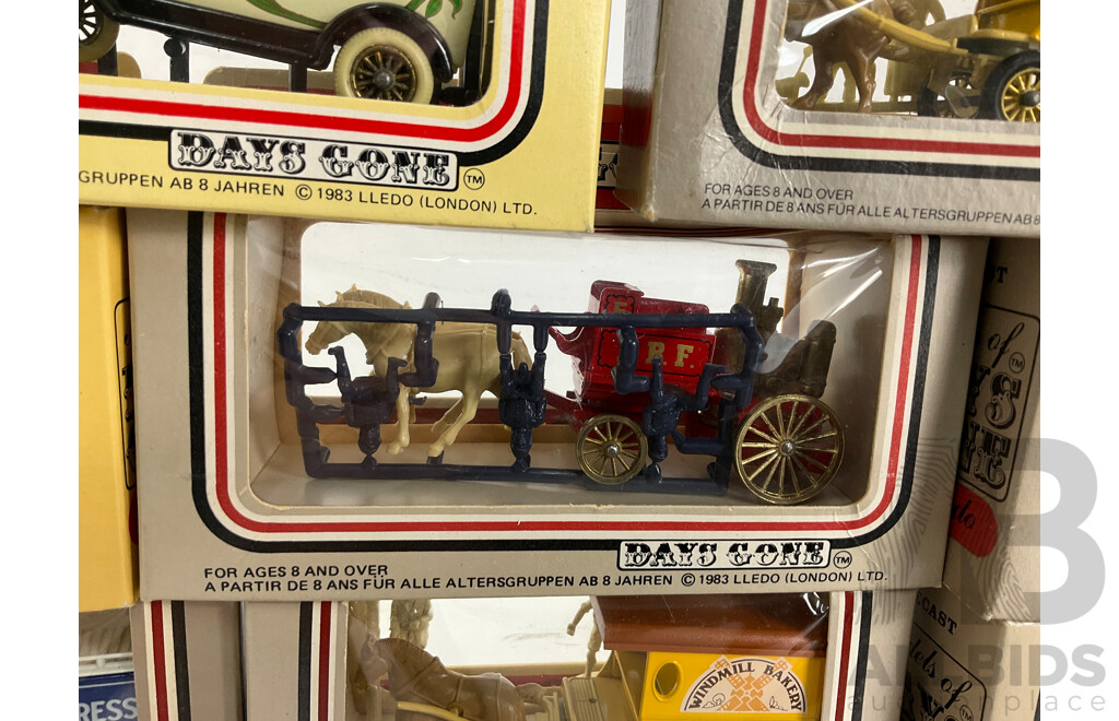 Vintage Lledo Days Gone Vehicles Including Trucks, Buses and Horse Drawn Vehicles