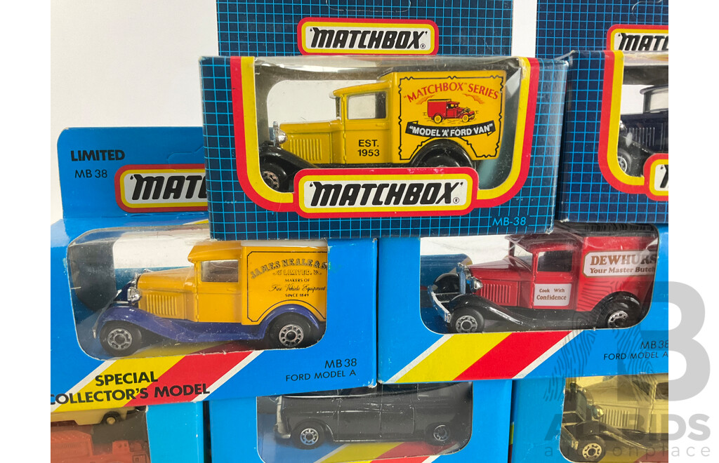 1980's/90's Matchbox Vehicles Including Nissan 300ZX, Renault 11 Turbo, Fire Engine, London Taxi, Ford Transit, Ford Model A