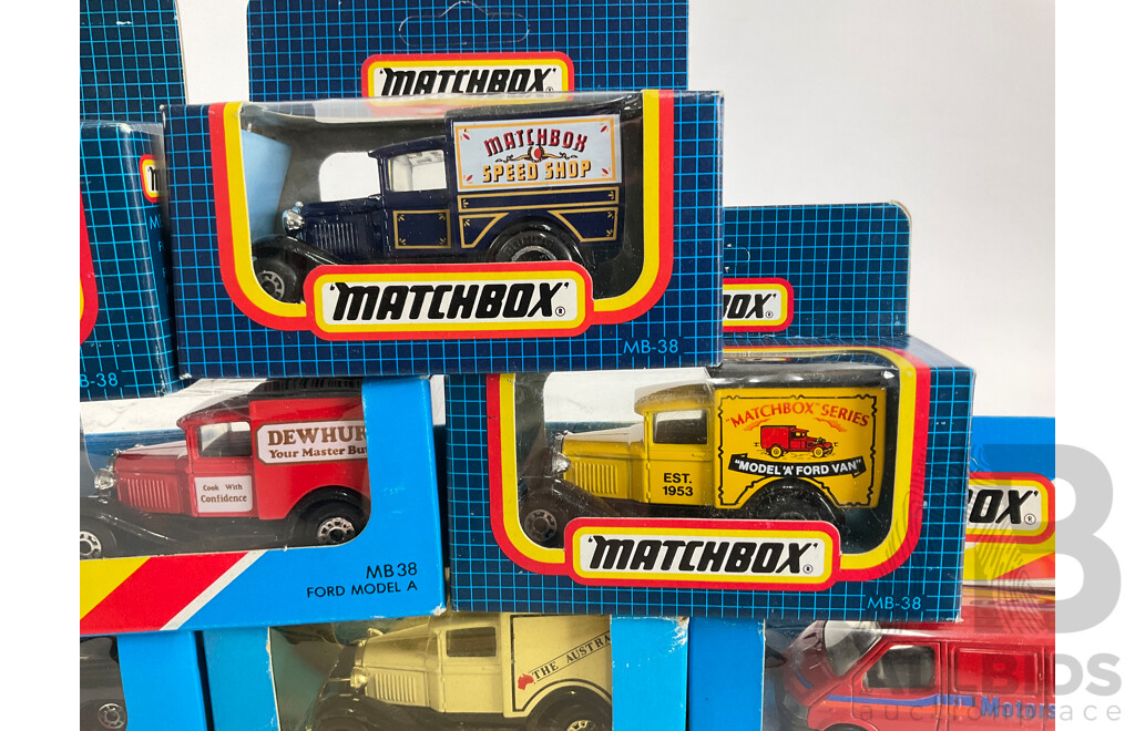 1980's/90's Matchbox Vehicles Including Nissan 300ZX, Renault 11 Turbo, Fire Engine, London Taxi, Ford Transit, Ford Model A